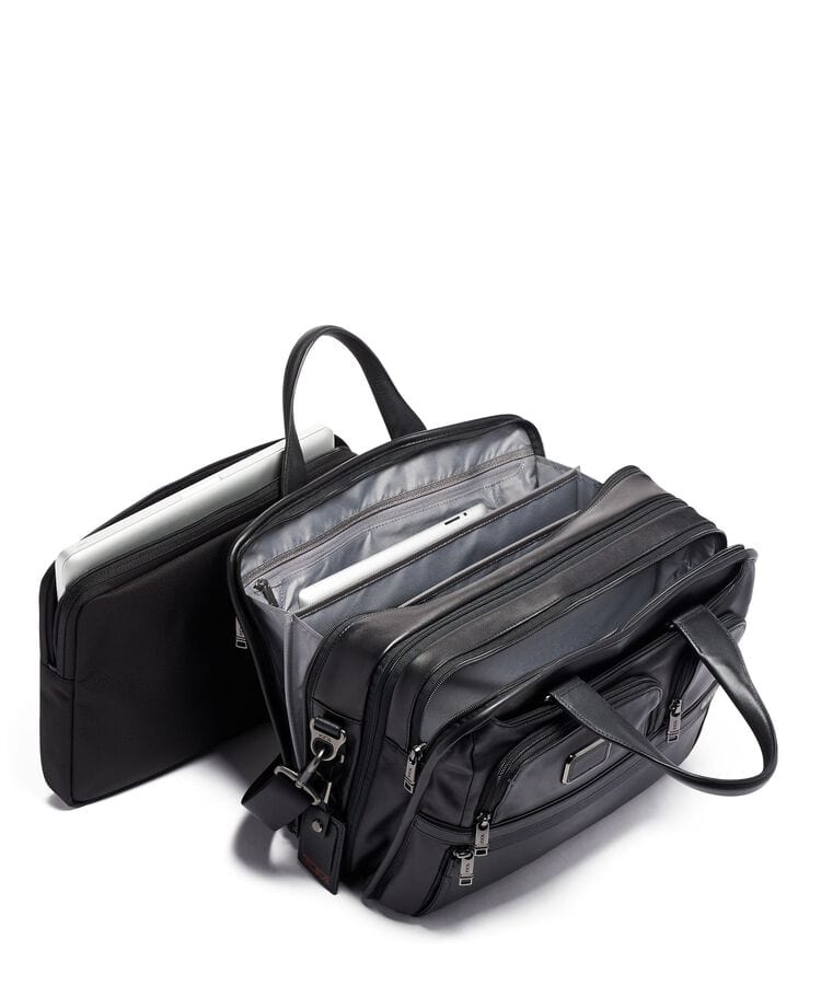 Expandable Organizer Laptop Brief Leather