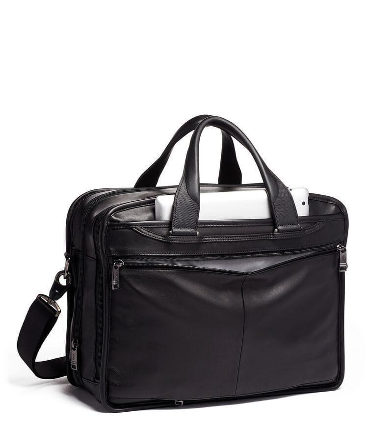 Expandable Organizer Laptop Brief Leather