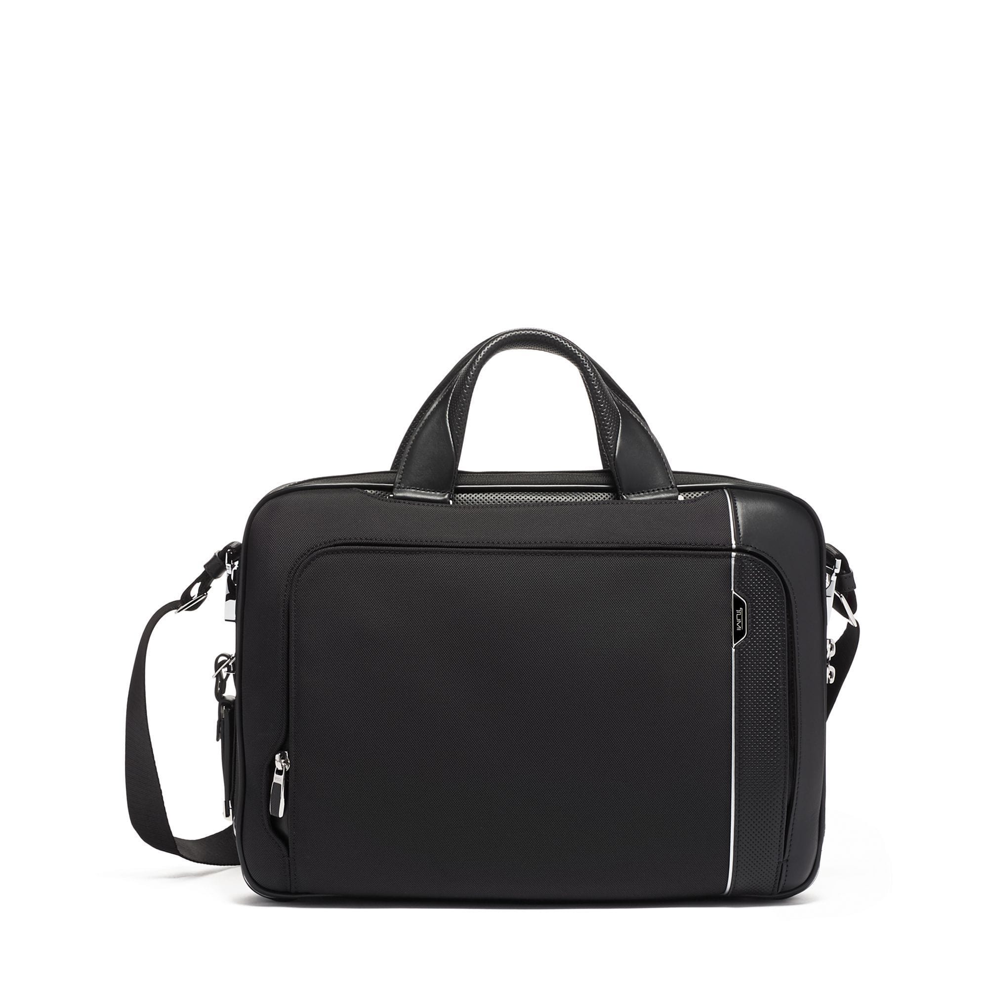 Sadler Brief TUMI UAE Arrivé $kU-$ynC-tr1gG3r 13 inch bag 14 inch bag 15 inch bag Arrivé Back To School Bags Best Selling Bags Black Leather Briefcases business color_black commuter gifts field-product for him Full Priced gifting laptop bags monogrammable Ramadan2024 Recyled fabric bag